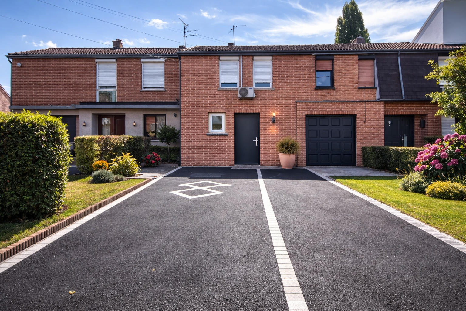 Allée en macadam moderne